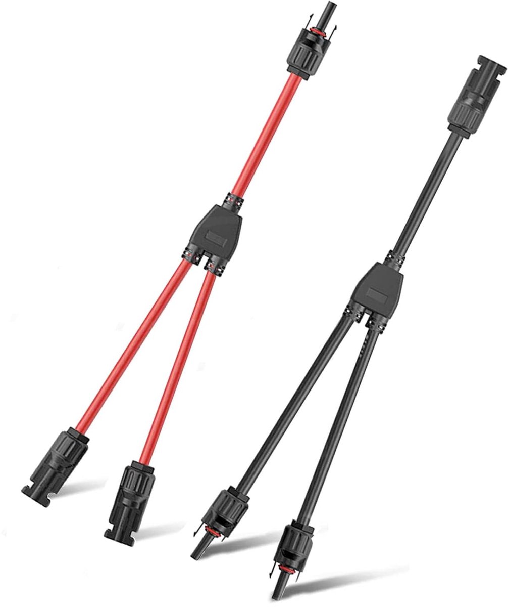 Solar kabel Y verdeler - 1 naar 2 - tinned koper - ideaal voor parallelle fotovoltaïsche connectie - SnelShoppen