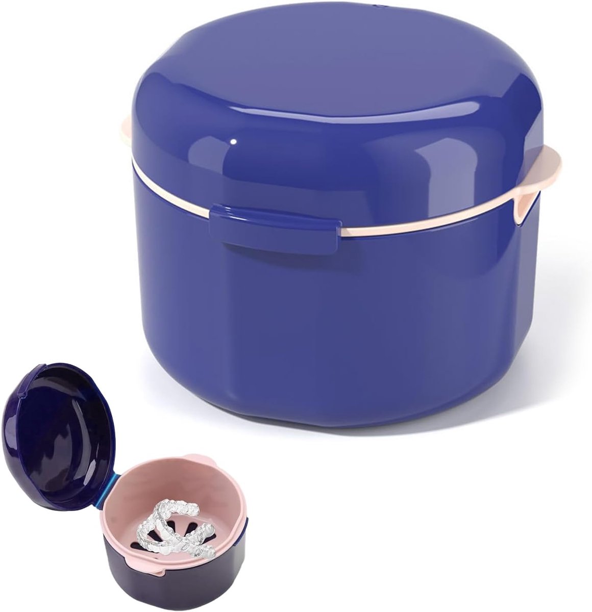 Opbergdoos voor orthodontische retainer - blauw - dubbelwandig - handige tandrailbox voor onderweg - SnelShoppen