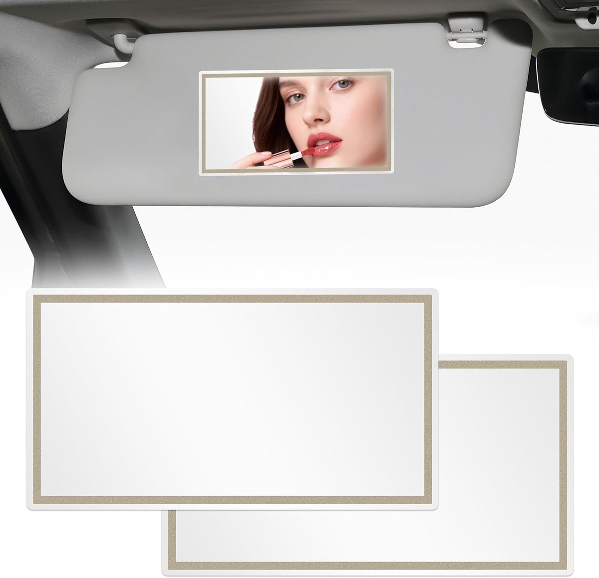 Auto Make-up Spiegel 2 Stuks - HD RVS - Zelfklevend - Professionele make-up ervaring - SnelShoppen