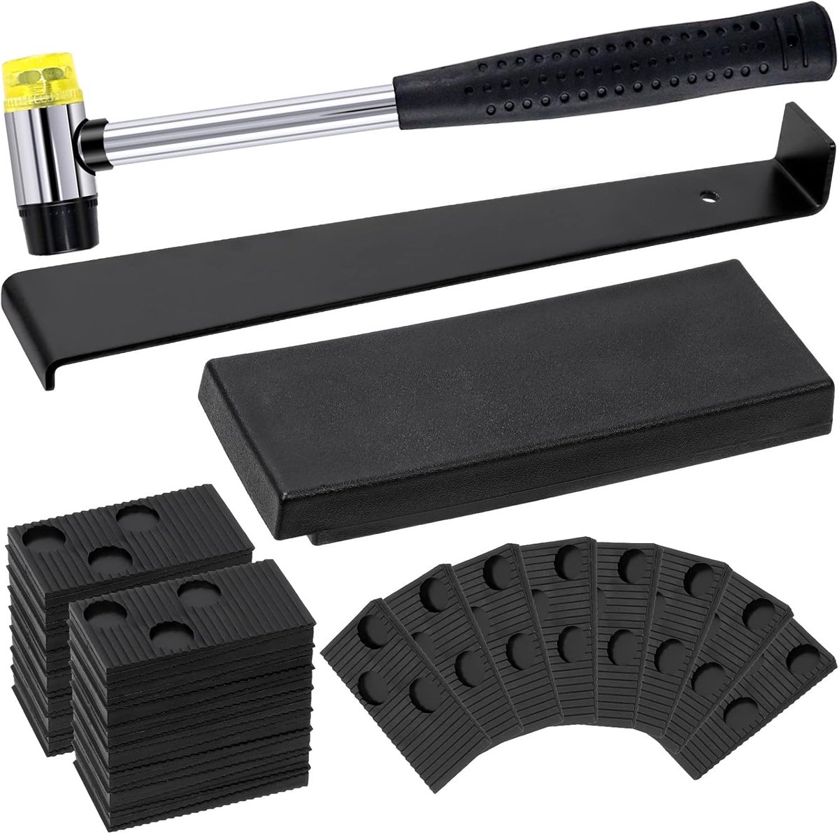Laminate vloer installatie kit 33-delig - inclusief hamer, trekijzer en wiggen - eenvoudig te gebruiken - SnelShoppen