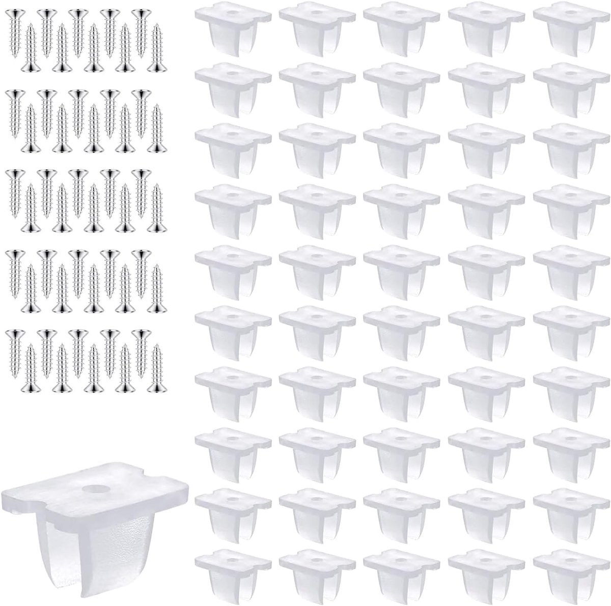 LED-lichtstripclips voor 6 mm brede strips - 50 stuks - waterdicht - montageclips - veilige bevestiging - thuisinstallatie - eenvoudige montage - schroeven - LED-lichtstrip accessoires