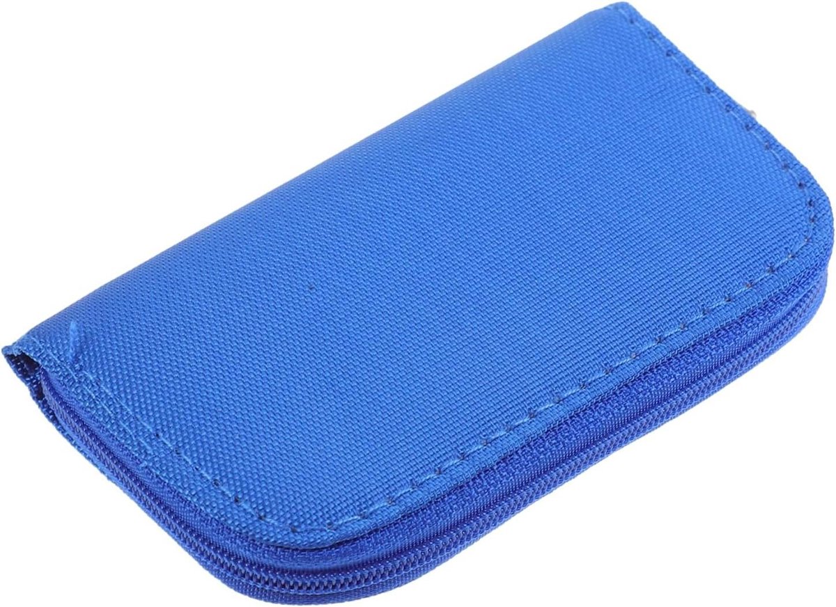 Geheugenkaart Opberghoes - SD Kaart Houder - Opslag Bescherming - Schokbestendig Ontwerp - 11 x 6.8 x 2.2 cm - Blauw