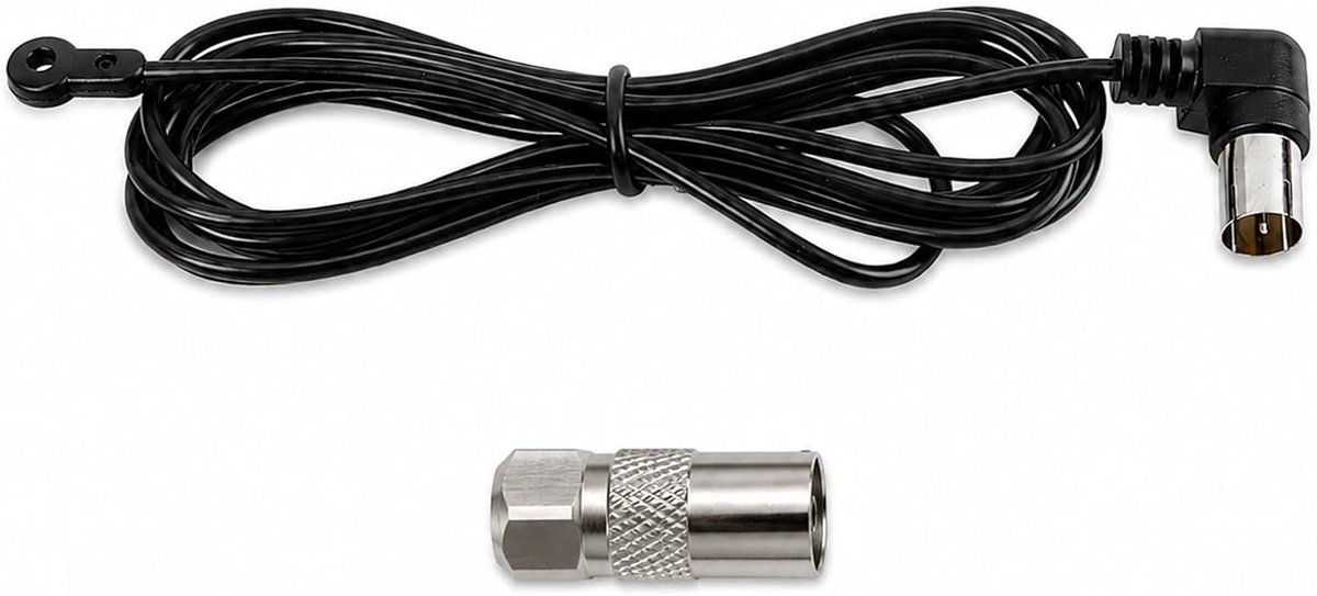 FM/AM-radio-antenne 1,5 m - F-stekkeradapter - 75 ohm - verbeterde ontvangst voor autoradio - SnelShoppen