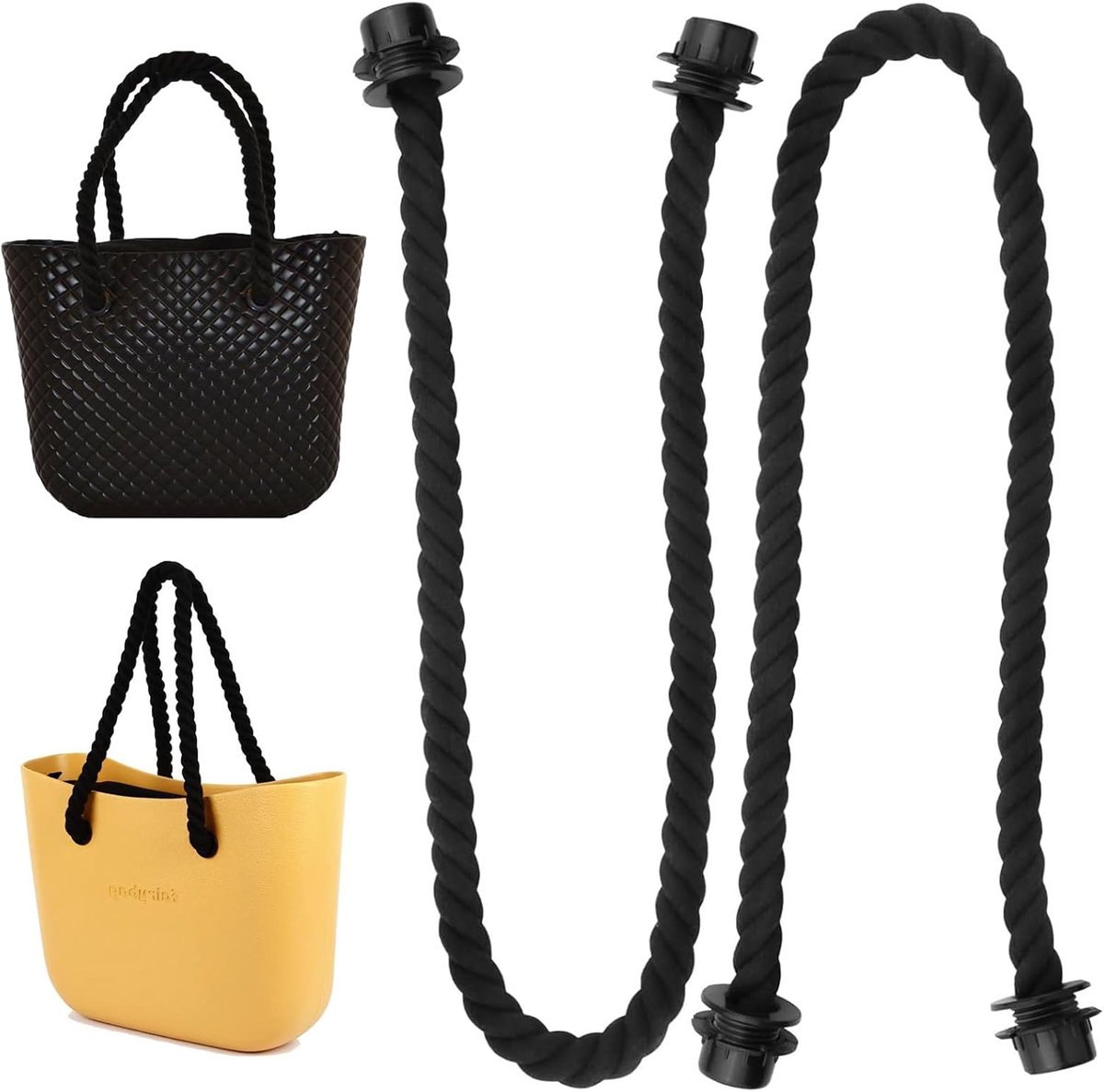 O-Bag Handvatten 2-Pack - Zwart - Vervangende Ketting - Ideaal voor Handtassen - SnelShoppen