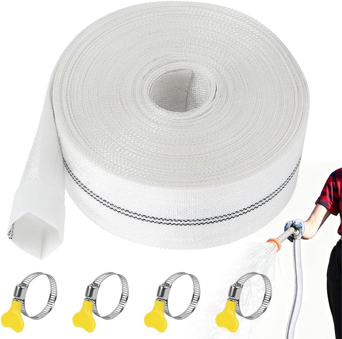 Flensslang 20 m - Diameter 32 mm - Kunststof - Ideaal voor tuinirrigatie - SnelShoppen