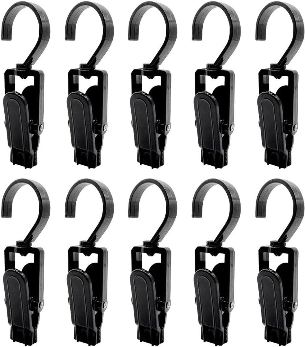 Towel clips 10 stuks - grote plastic klemmen - 360° draaibaar - ideaal voor binnen en buiten - ShopVlot