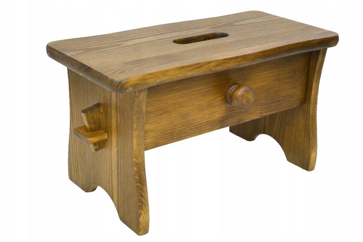 Merkloos Houten Trapeziumpot met Dienblad - Behandeld in Eikenkleur