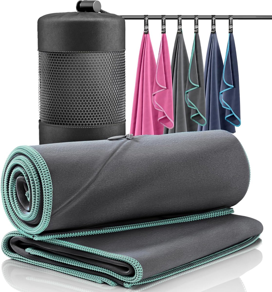 Microfibre Handdoek Set van 2 - Sneldrogend - Lichtgewicht - Ideaal voor reizen - ShopVlot