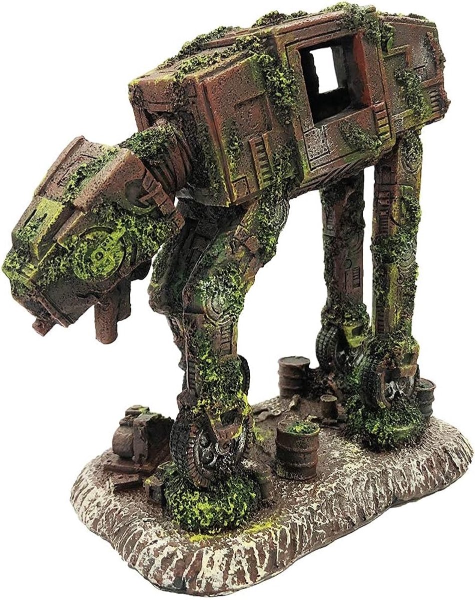 Aquariumdecoratie Imperial Walker - Grote all terrain decoratie - Houten ornament - Creëer een unieke onderwaterwereld - ShopVlot