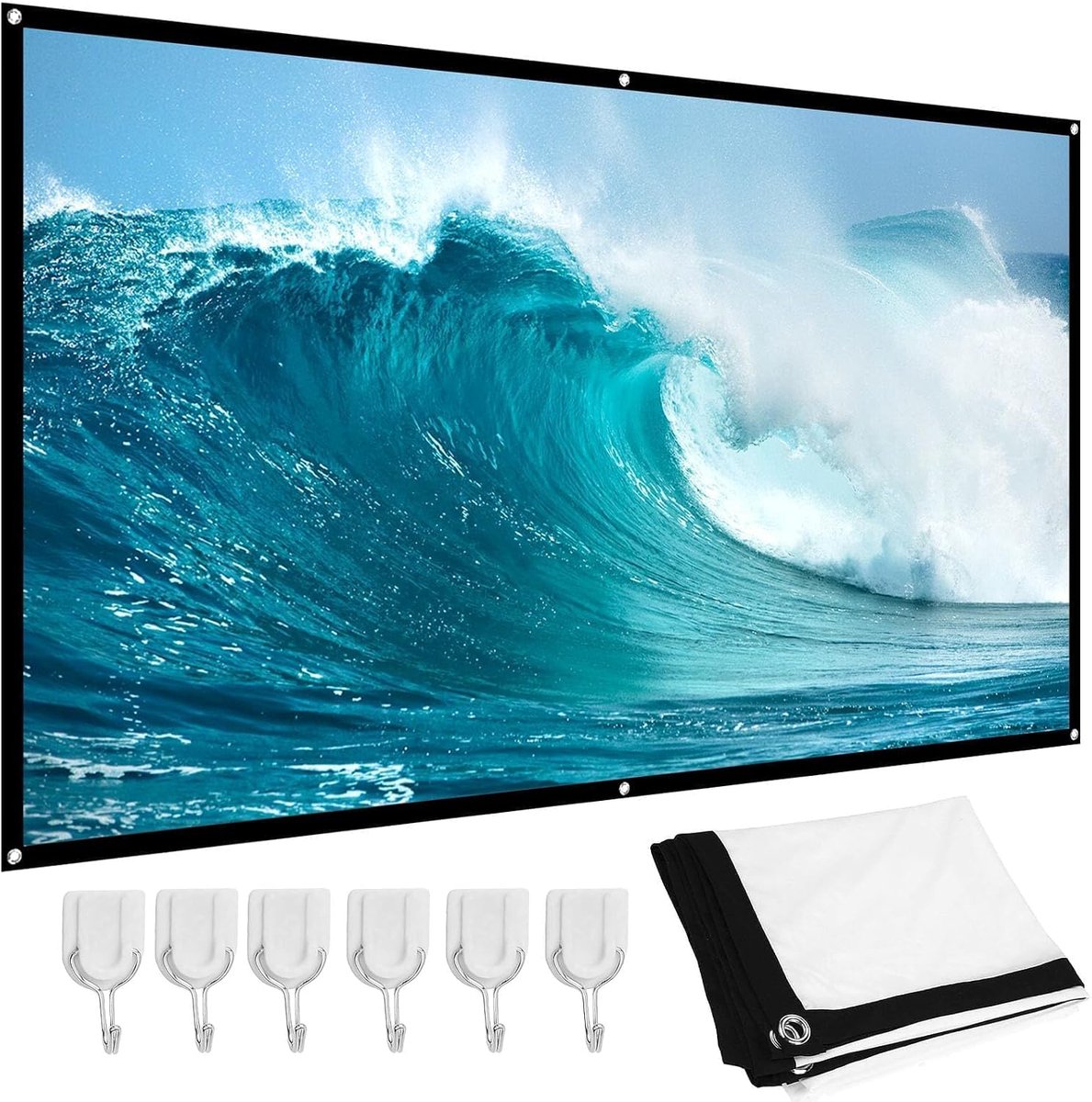 Projectiescherm 84 inch - HD 16:9 - Dubbelzijdig wasbaar - Ideaal voor thuisbioscoop - ShopVlot