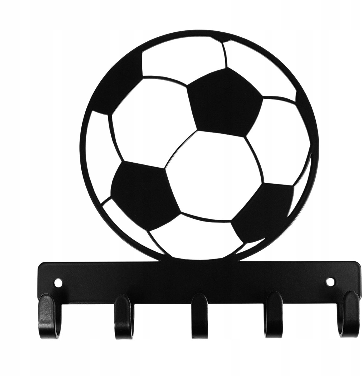 Moderne Wandkapstok met 5 Haken - Zwart