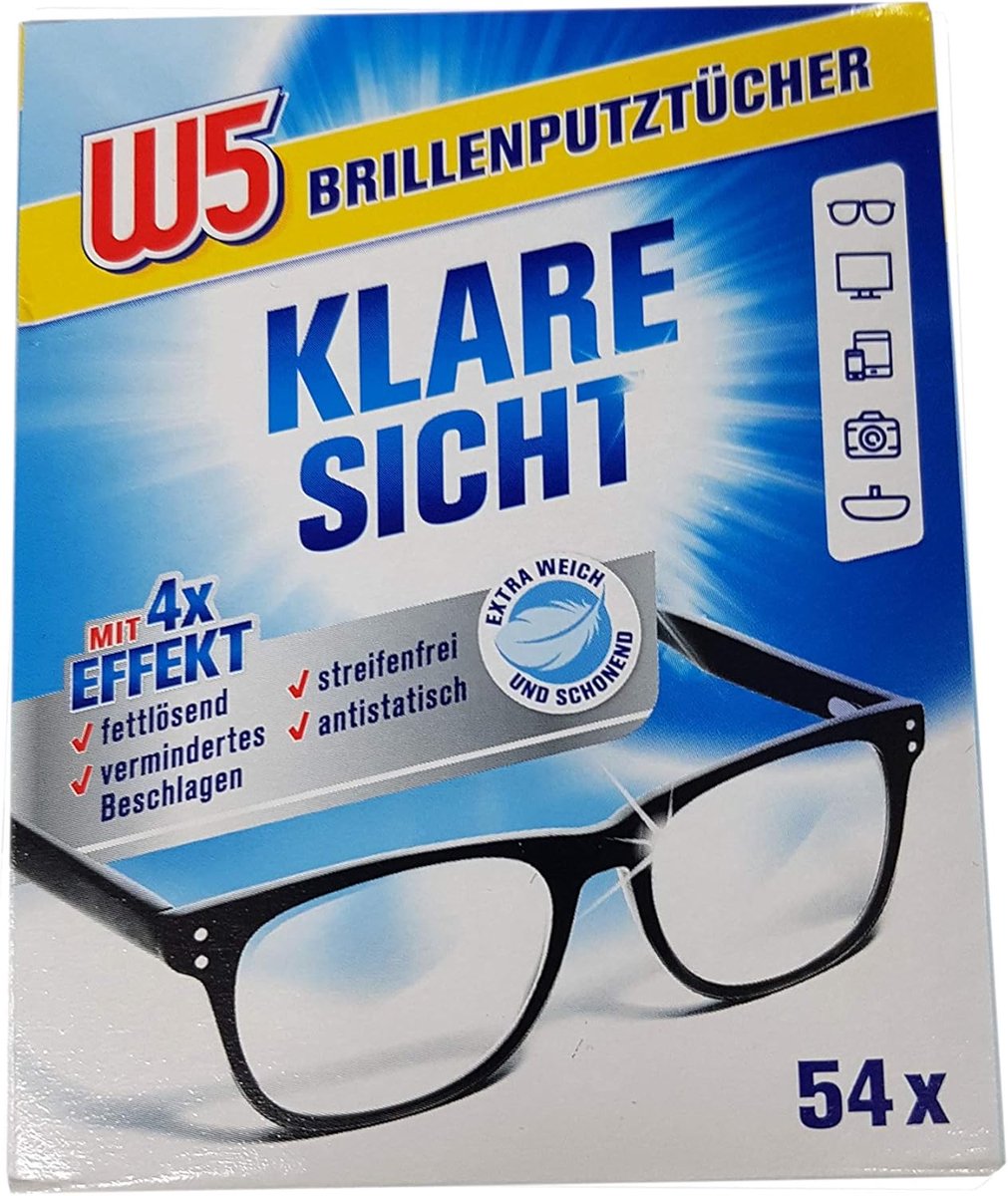 Glazen reinigingsdoekjes - 54 doekjes per verpakking - effectief reinigen - geschikt voor brillen - ShopVlot