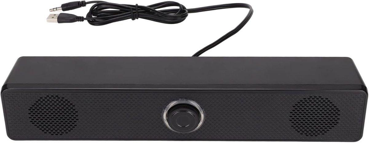 SnelShoppen - Computer Soundbar - USB Powered Surround Sound Speaker met 3.5mm Input voor Desktop PC Laptop Tablet - Ergonomisch Strip Design - Multi-