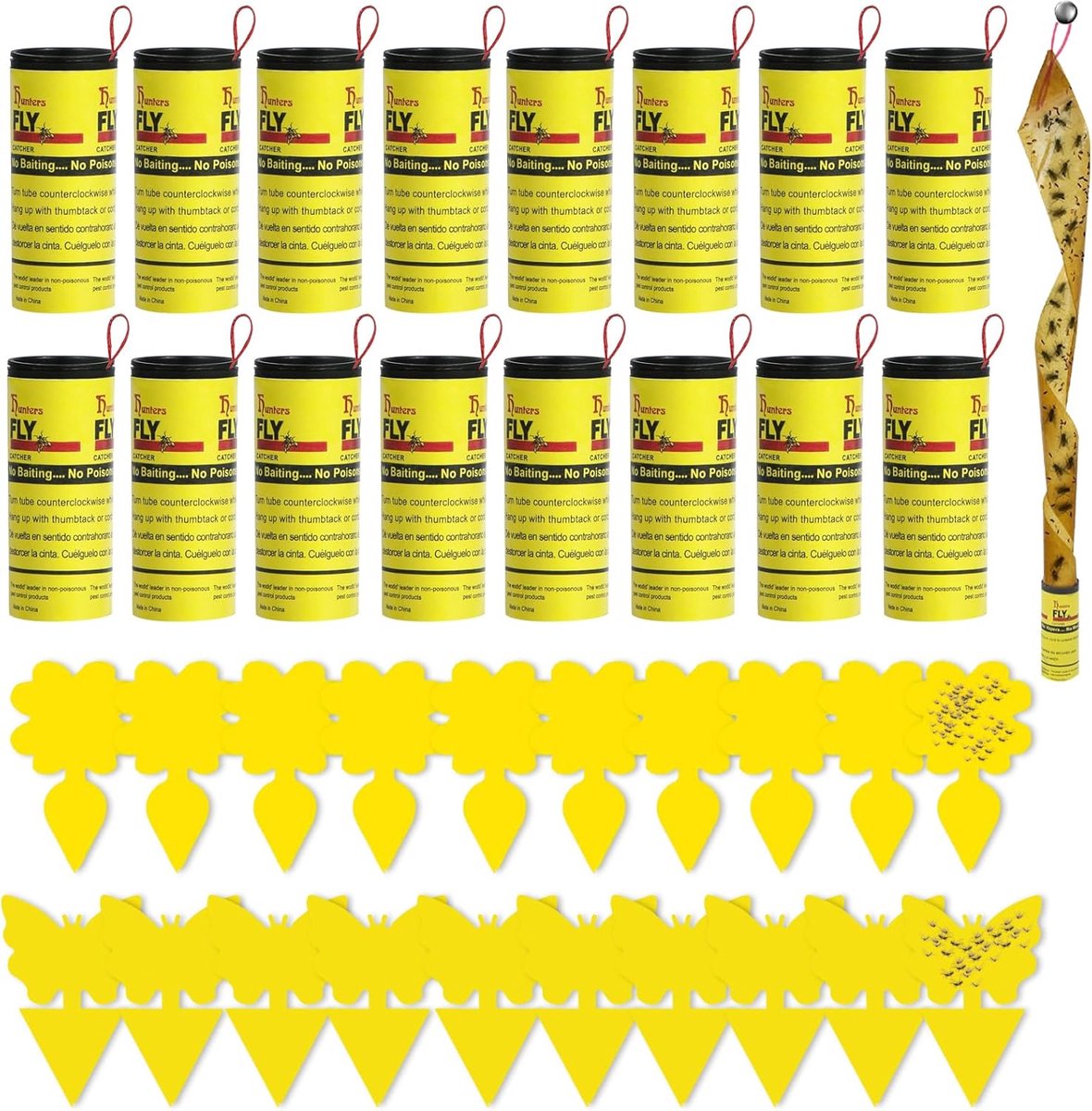 Vliegenvanger - 16 x Plakstrips en 20 x Gele Stickers - Effectieve Vliegenbestrijding Binnen en Buiten - ShopVlot