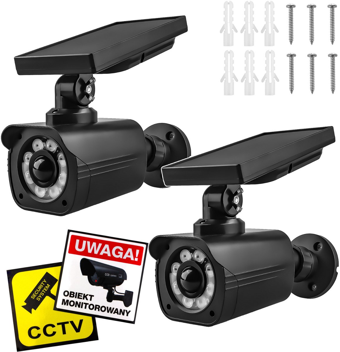Dummy camera op Zonne-energie - SOL1800S/B - LED-knipperlicht - 2 stuks