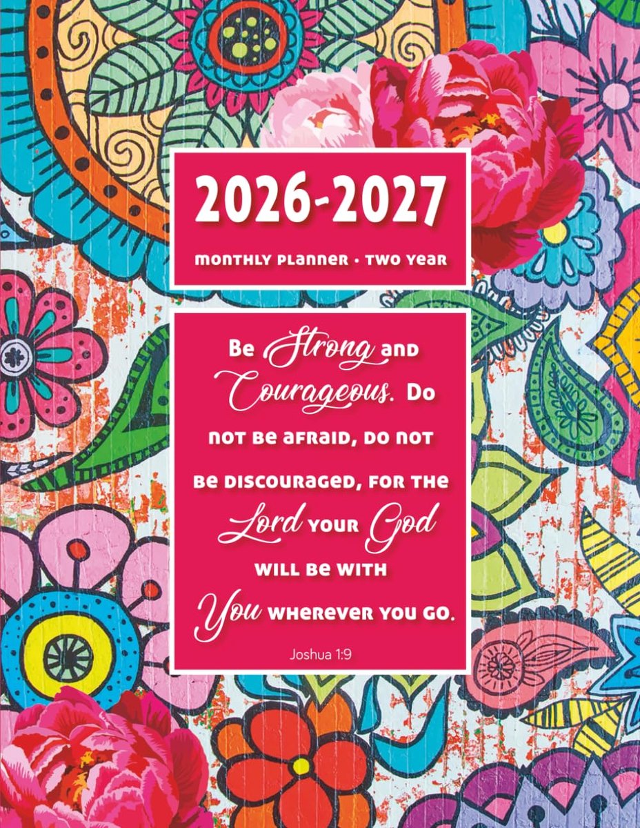 Maandplanner 2026-2027 - Boho bloemen - Bijbelverzen - Organiseer je leven met inspiratie - ShopVlot