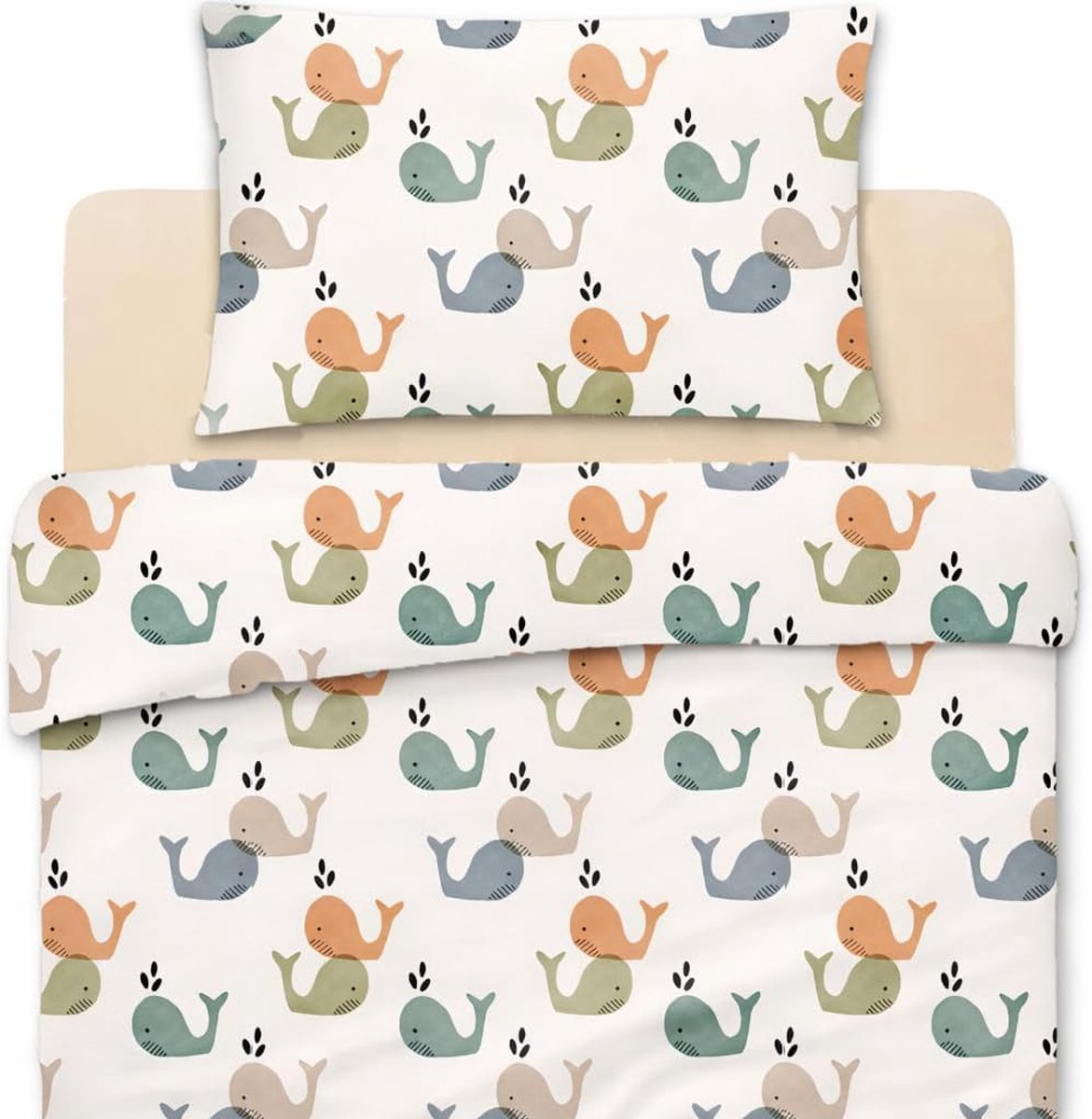 Fitted sheet 80 x 160 cm - 100% katoen - met dekbedovertrek en kussensloop - perfect voor een kinderbed - ShopVlot