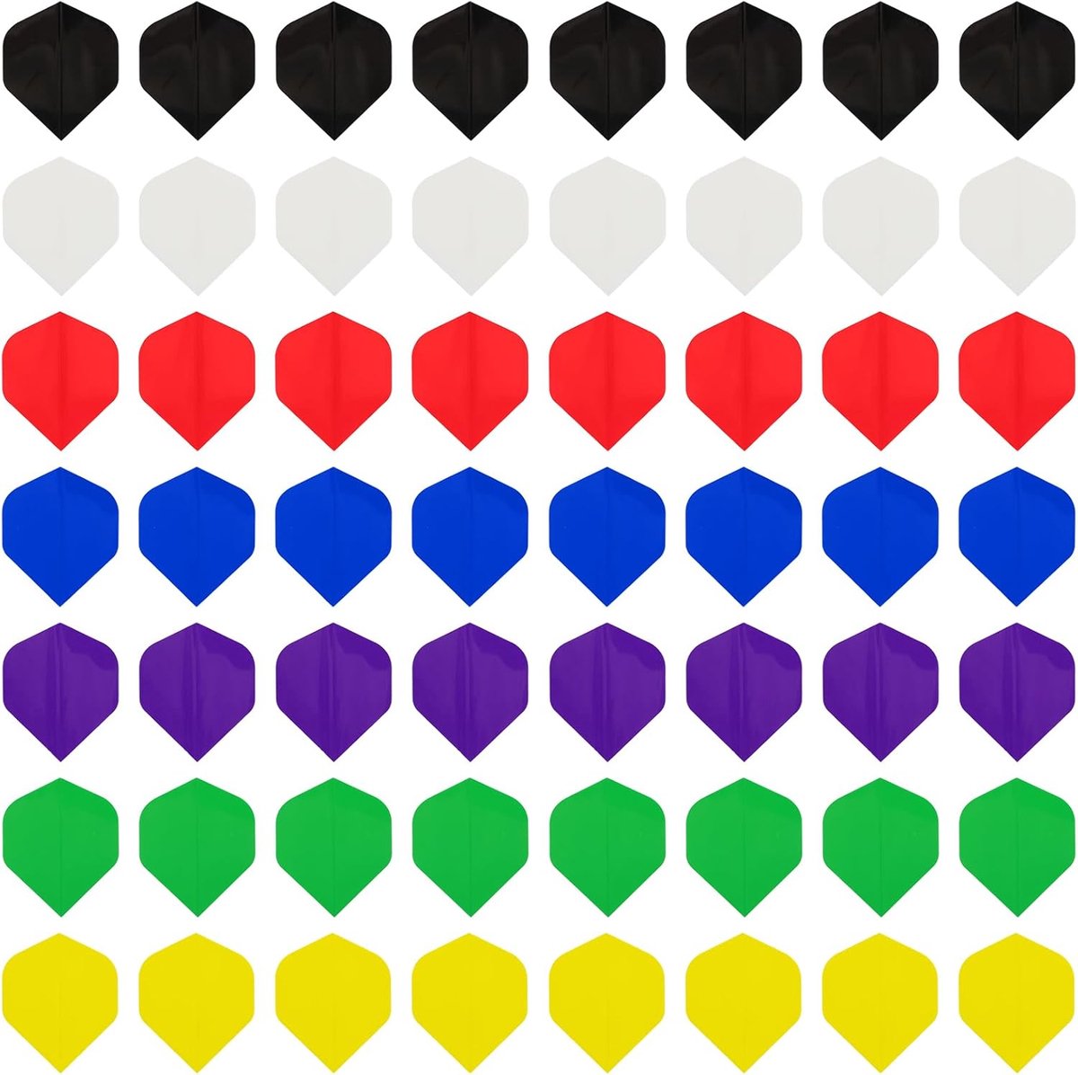 SnelShoppen - Dart Flights Set 56 Stuks - Standaard Vorm, 7 Kleuren, Dikke Plastic Dart Vleugels voor Soft en Steel Tip Dartspellen, Ideaal voor Feest