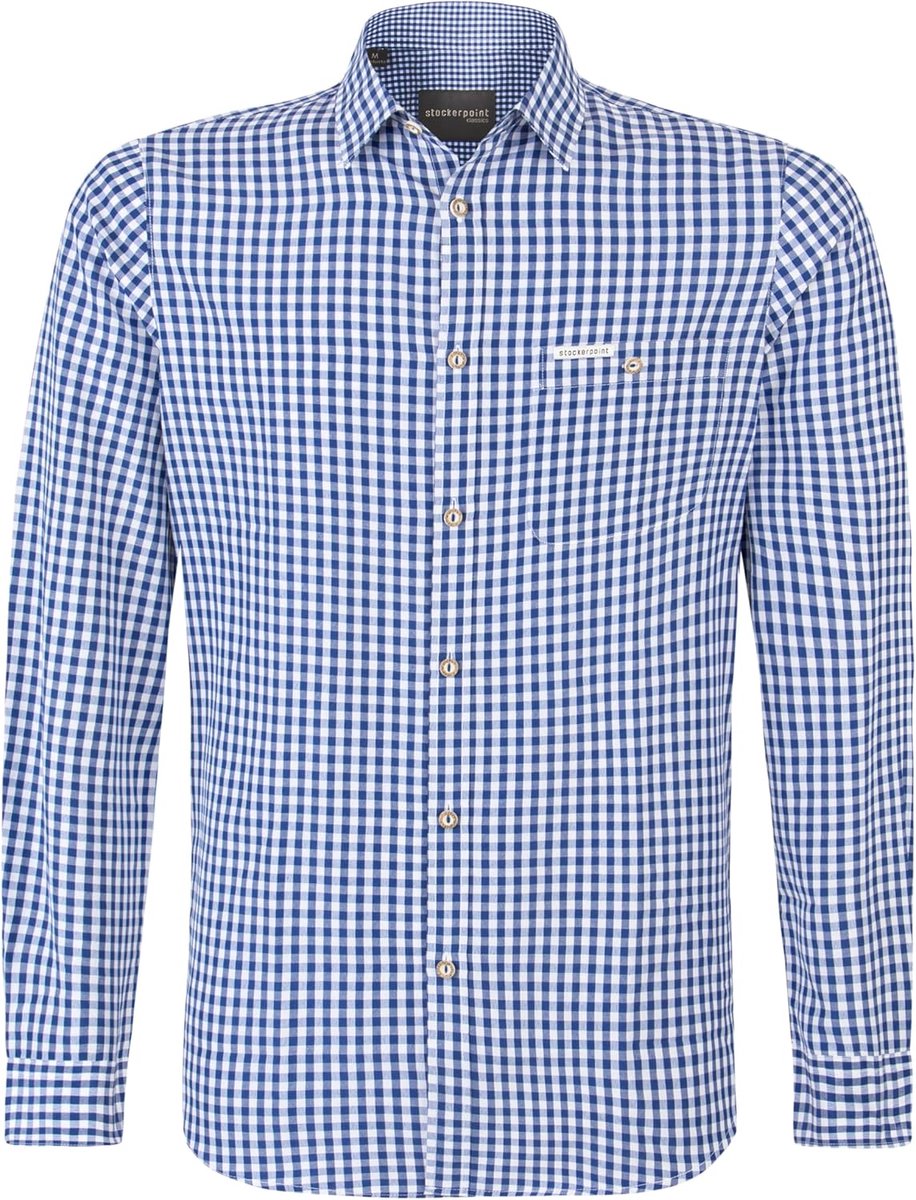 Heren kostuum shirt XL - blauw - stijlvol design - perfect voor feesten - SnelShoppen