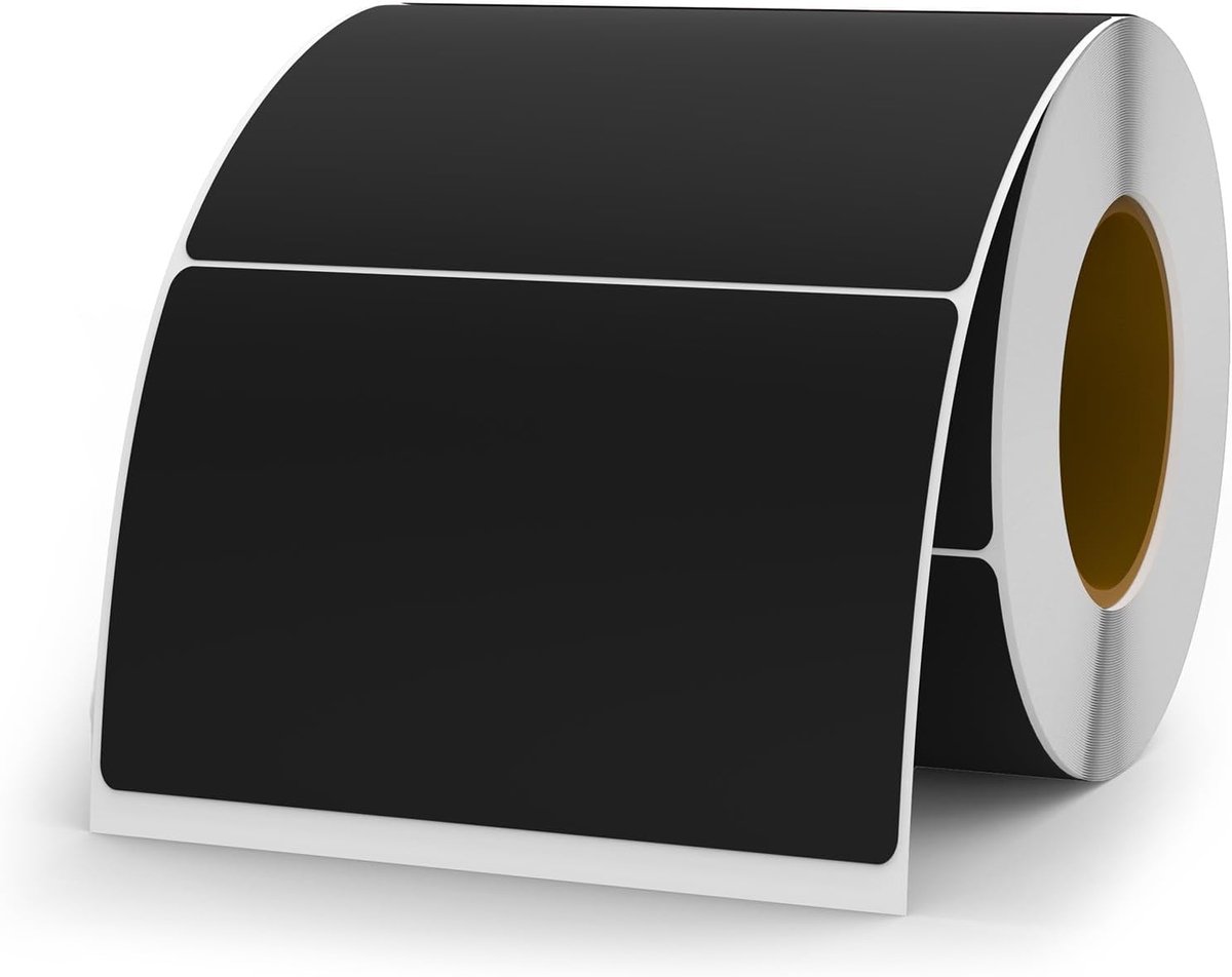Zwarte labels 500 stuks - 50×76mm - zelfklevende vinylstickers - waterproof voor verhuizen - SnelShoppen