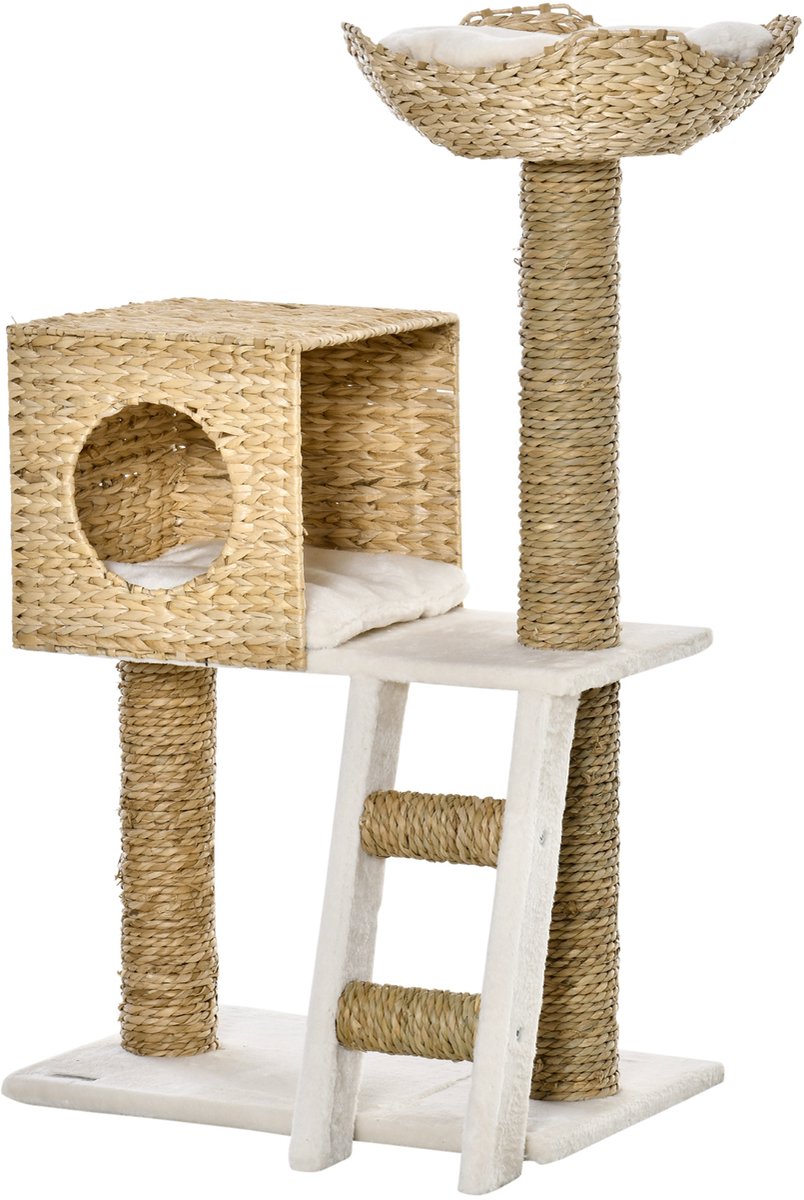 PawHut-Kattenkrabpaal-Spaanplaat-57x37x100,5cm-Meerkleurig
