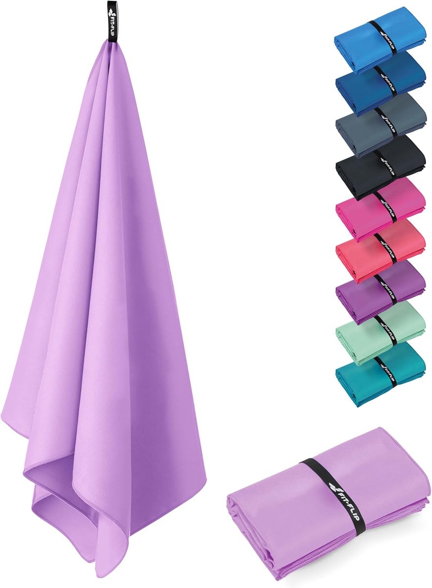 Microfibre handdoek 200x90cm - Pastel violet - Compact en ultralicht - Perfect voor sport en reizen - SnelShoppen
