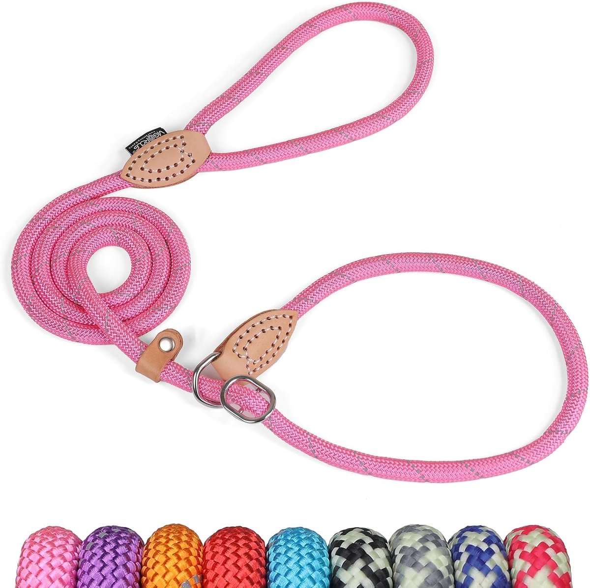 Hondentuig met Reflecterende Klimtouwslip - 1,5m Lang - Roze - Comfortabele Pasvorm voor Honden en Katten - SnelShoppen