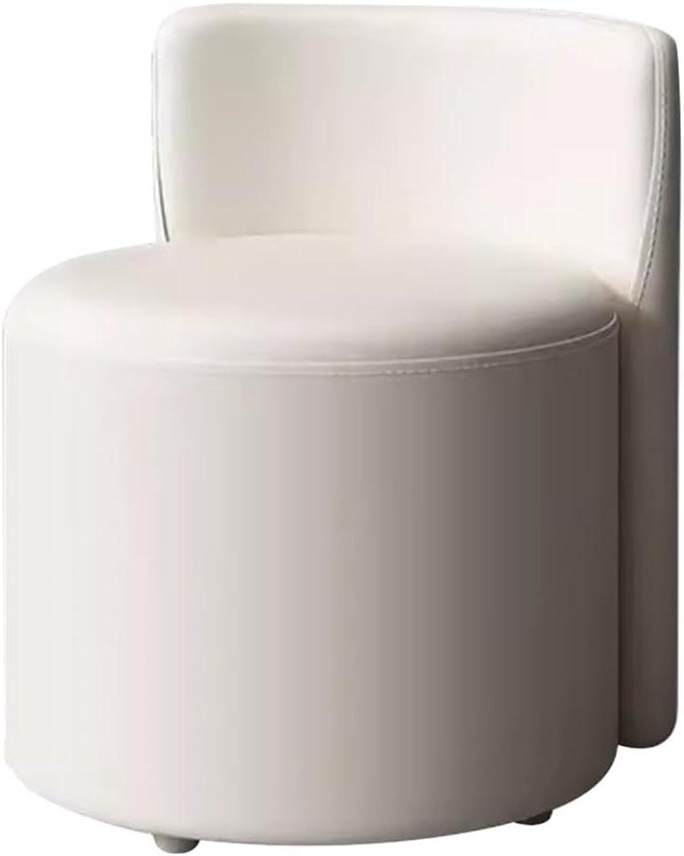 Ronde Poef - Krukje Poef - Zitplaats Creëren - Zachte Bekleding - 35 cm Diameter - Bruin