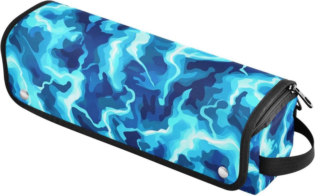 Reisetui Krultang - Haartang Tas - Haar Styling - Hittebestendige Mat - 37 cm - Blauw