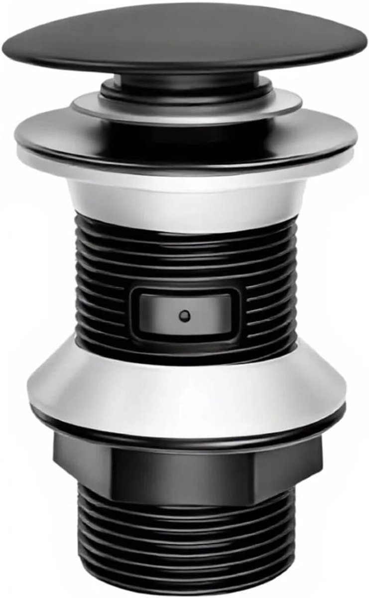 Washbasin Drain Set, Drain Set, Basin, Black, for Basin and Basin, Universal, Without Overflow, Anti-Block - SnelShoppen