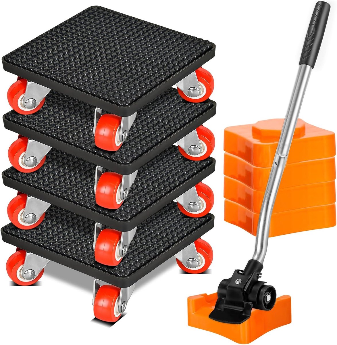 Meubelverplaatsingsset 9-delig - zware meubellift met wielen - verplaatst tot 500 kg - ShopVlot