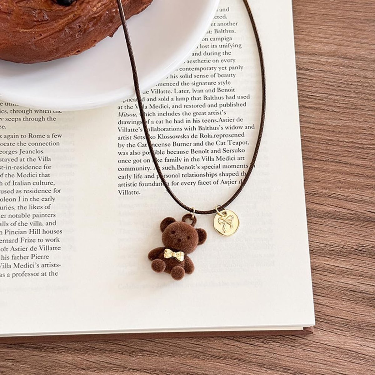 Dames Berenhanger Ketting - Verstelbare Leren Ketting - Modieuze Accessoire - Perfect voor Vrouwen en Meisjes - ShopVlot