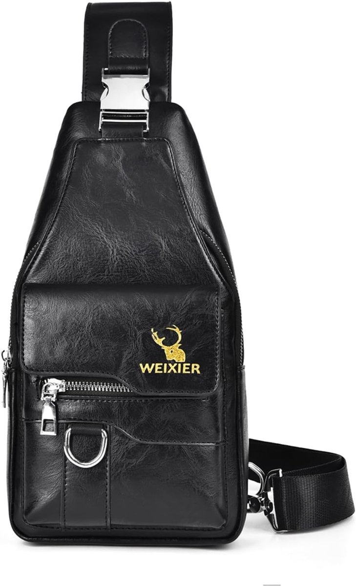 Sling bag schoudertas - PU leer waterdicht - vintage crossbody rugzak - ideaal voor casual outdoor reizen - SnelShoppen