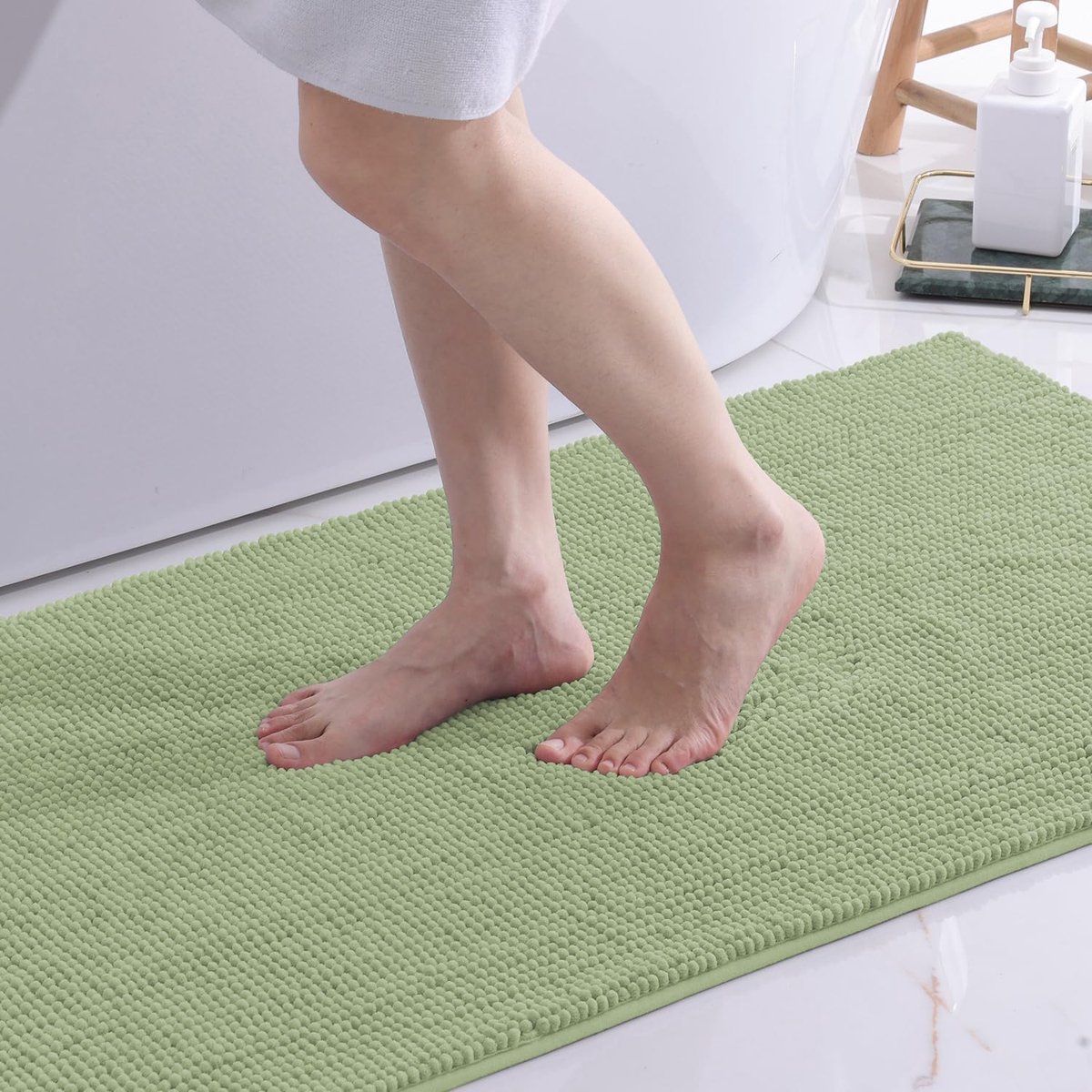 Badmat 60 x 90 cm - Chenille - Antislip - Voelt als lopen op wolken - SnelShoppen