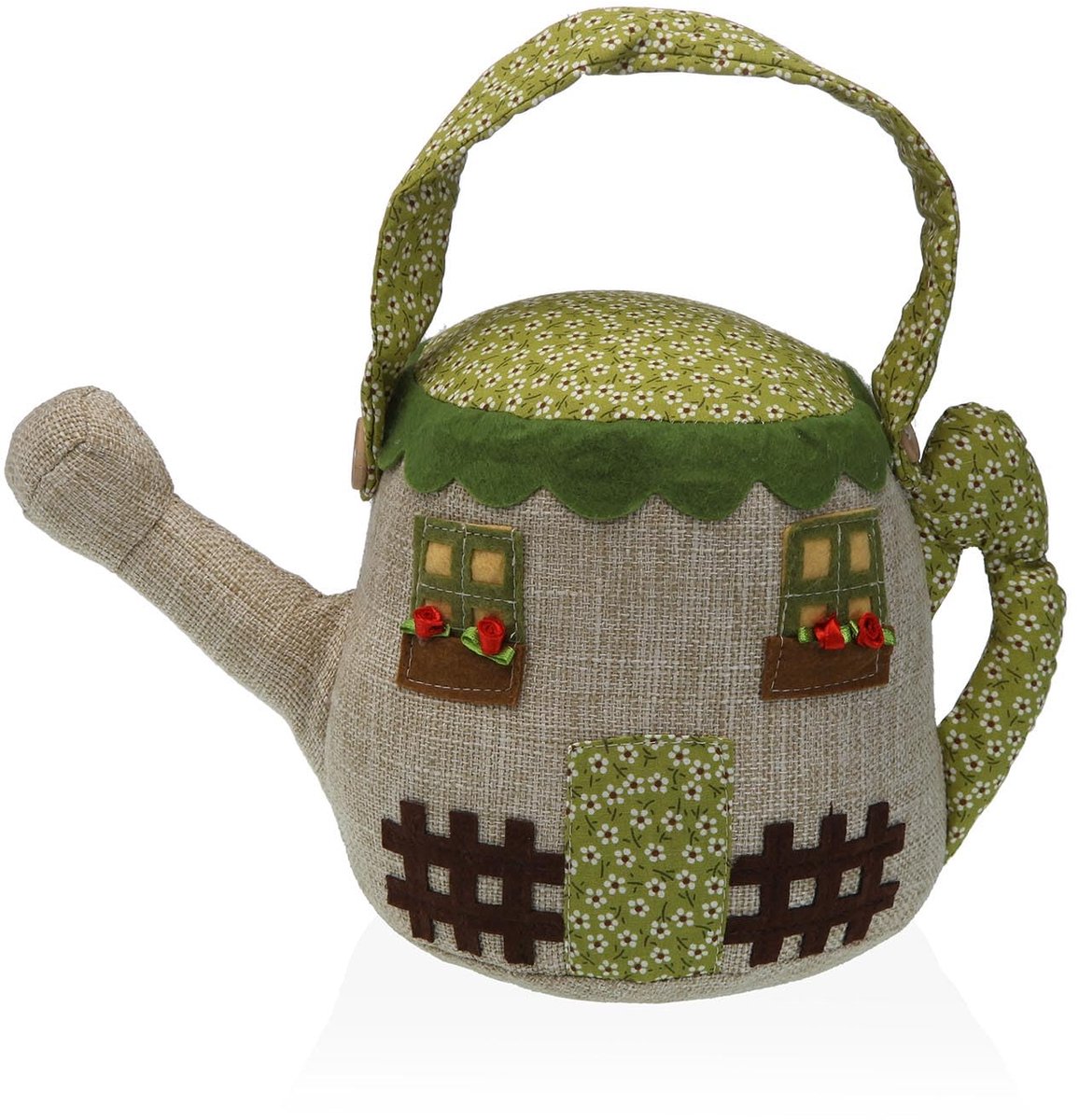 Deurstopper gieter 18 x 13 x 26 cm - decoratief groen - landelijke uitstraling - houdt deuren open - ShopVlot