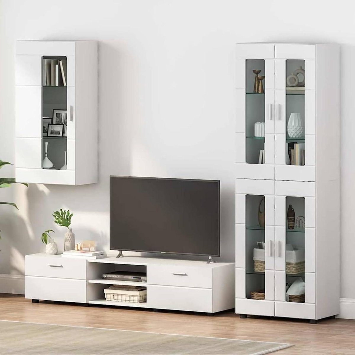 Wandkast - Opzetkast Keuken - Ruimte Organiseren - Slank Ontwerp - 55 x 29 x 100 cm - Wit