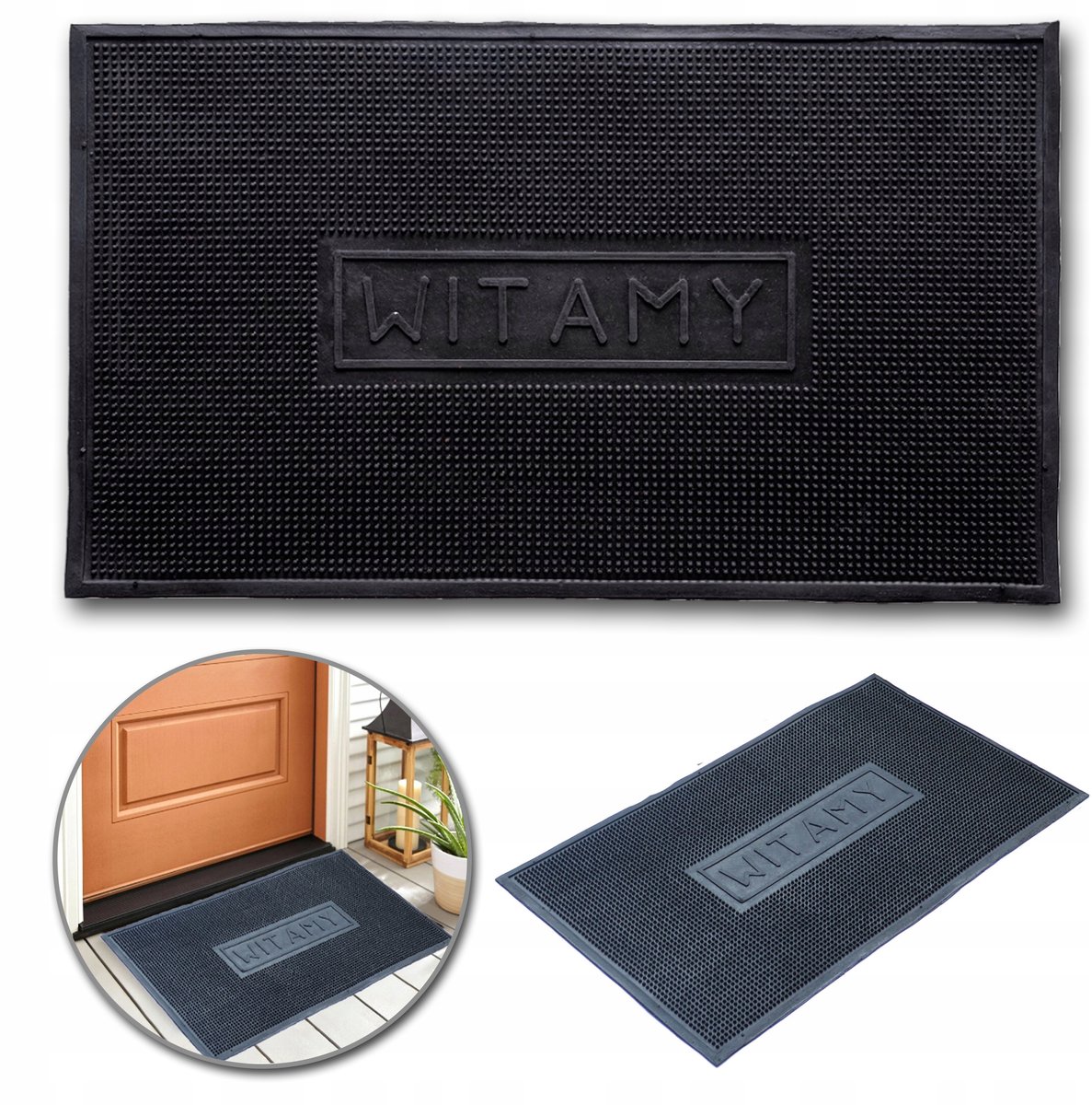 OLSZA Antislip Deurmat Rubber 35x60 cm - Vuil en Vocht Vanger zwart