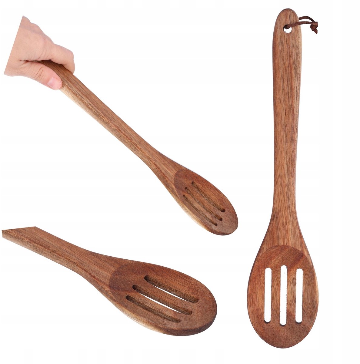 Houten Acaciaboom Hout Geperforeerde Keukenlepel 32cm