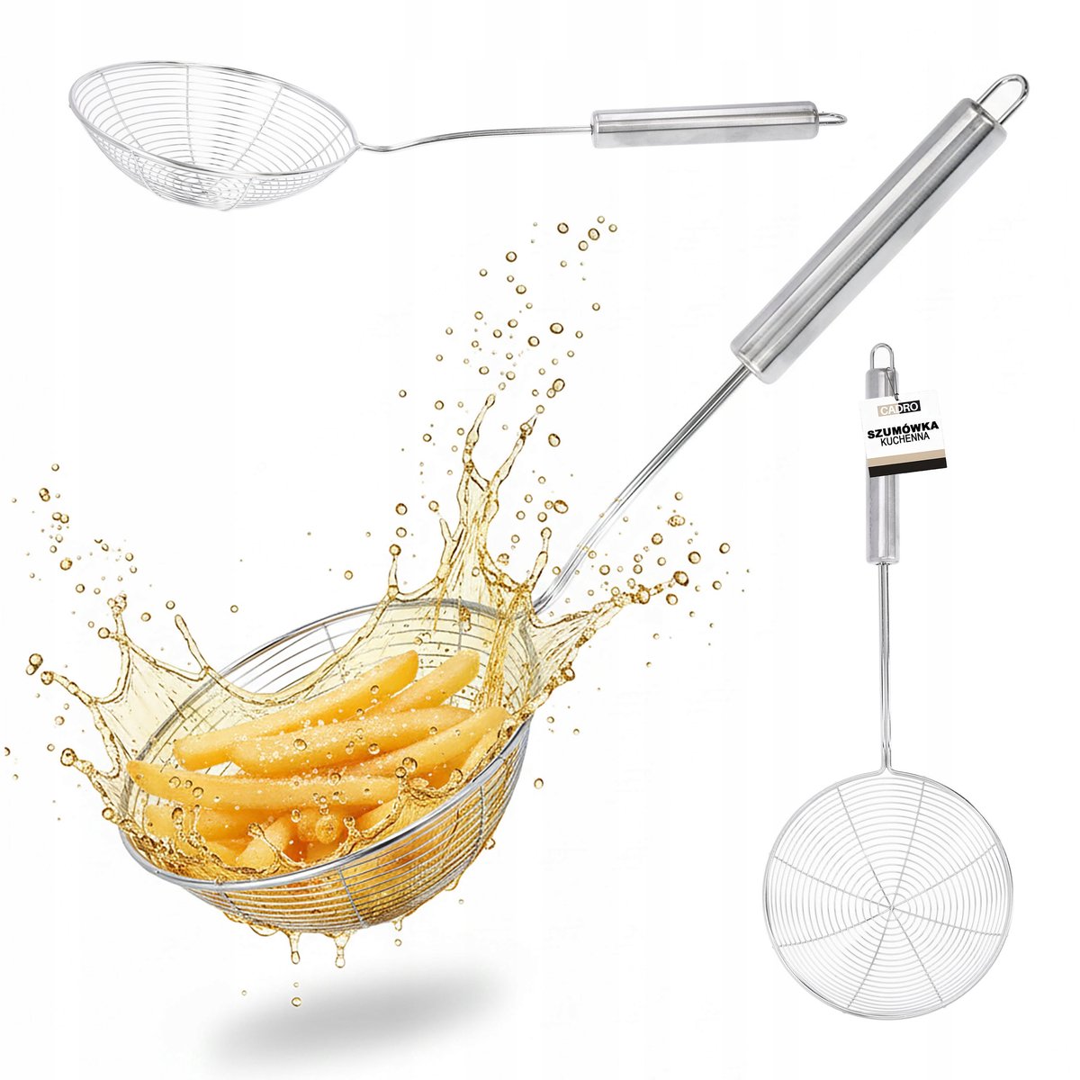 RVS Zeeflepel - 37 cm - Ideaal voor pierogi, friet en meer