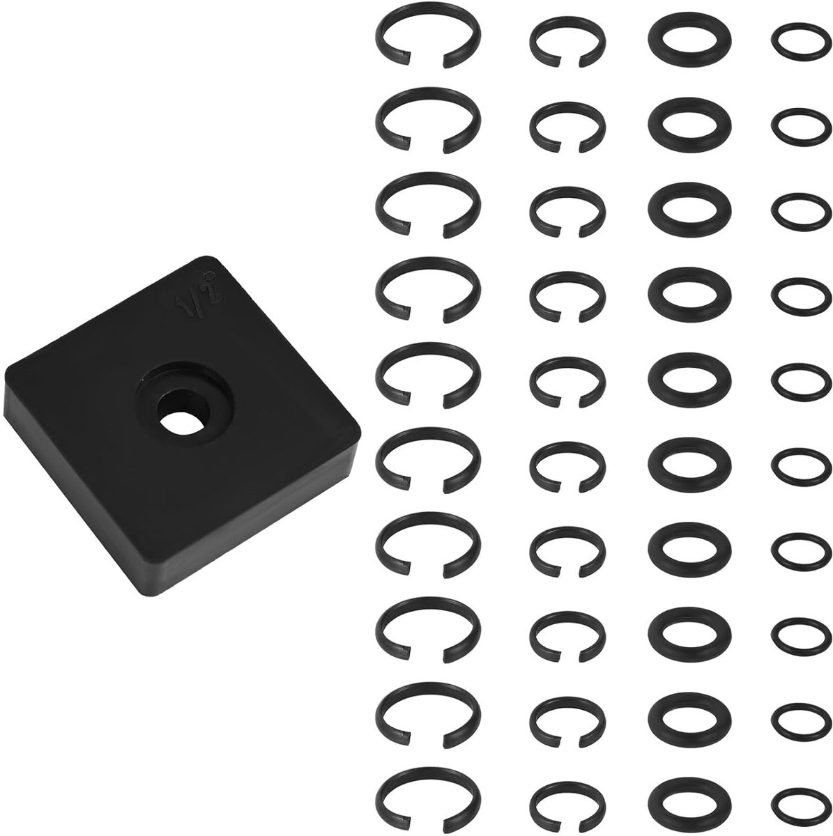41st Delige Set Veerringen 3/8 & 1/2 Inch met O-ringen, Inclusief Installatietool voor Aambeeld Veerringen Geschikt voor Elektrische en Pneumatische Slagmoersleutels