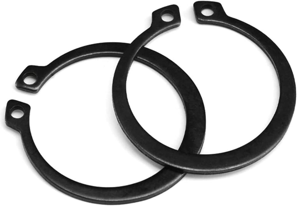 Borgring, borgringen, C-clip borgring, mangaan staal, zwart, 75mm, 4 pcs