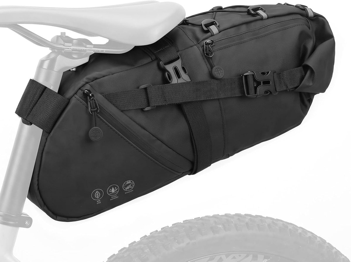 12 liter bikepacking zadeltas, waterdicht, super stevige grip | Fietstas, zadeltas, waterdicht, voor outdoorfietsen, mountainbikes, racefietsen