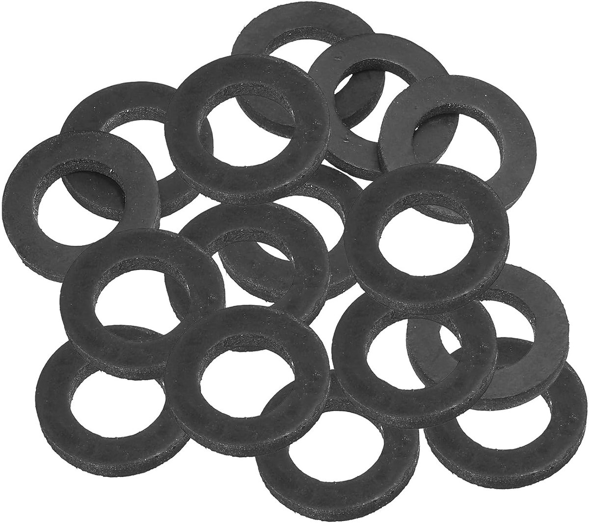 M14 Rubberen sluitringen, rubberen afdichting, rond, 16 stuks, 14 mm ID, 24 mm OD, 3 mm dik, platte sluitringen, set, afdichtingsrubber voor kraanbuis, bevestigingsschroef, zwart