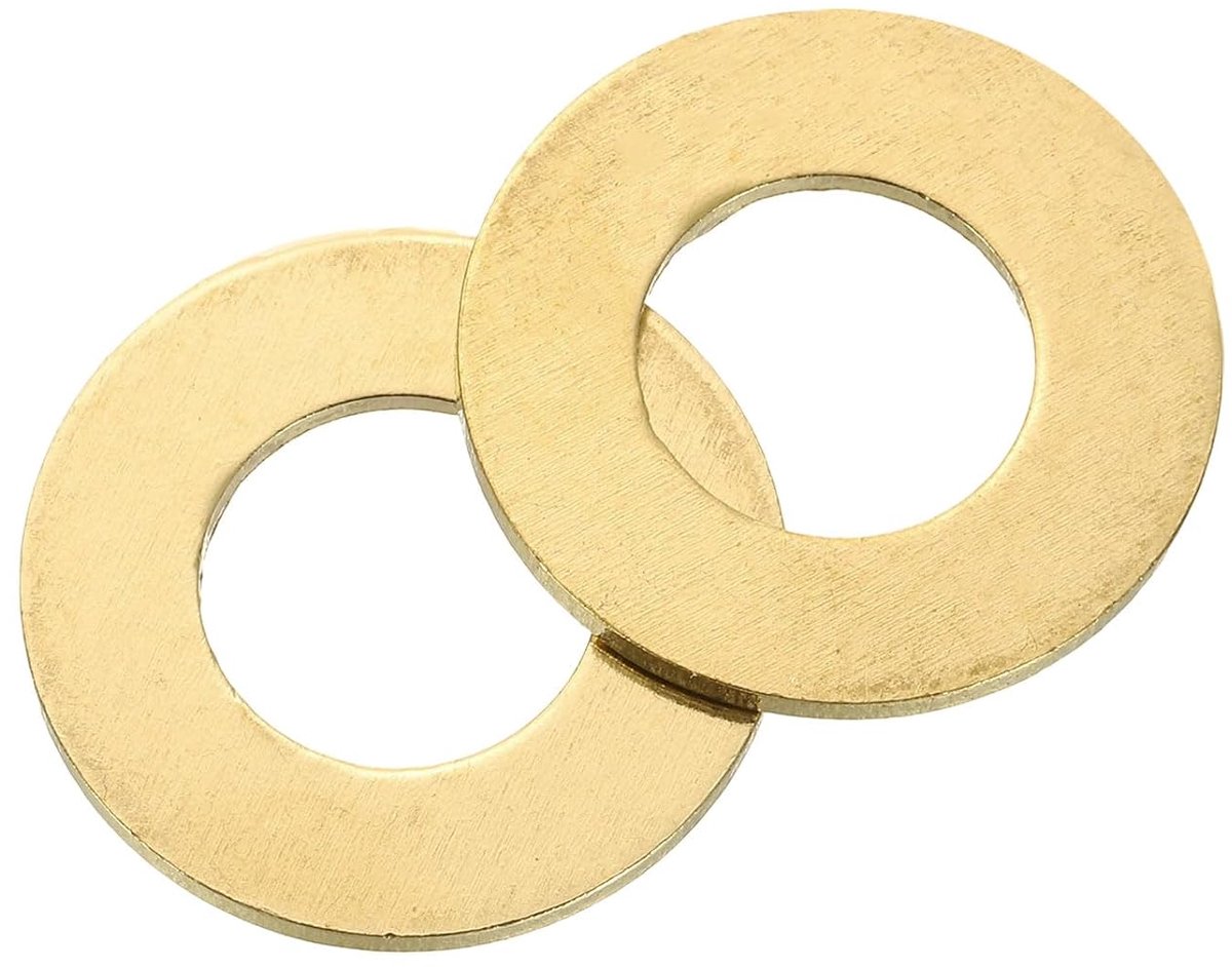 Set van 15 stuks sluitringen, M12 x 20 mm x 0,8 mm messing ring, sluitringen, assortiment, platte borgringen, afdichtring, metalen schijven voor schroeven, bouten, moeren
