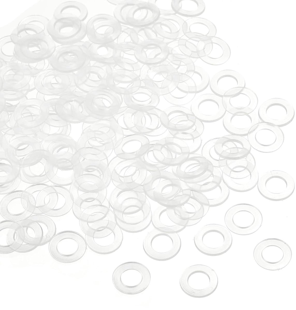 Platte sluitring afdichting x 200 stuks nylon ronde platte sluitring afdichtingsring voor glazen deurgreep, transparant