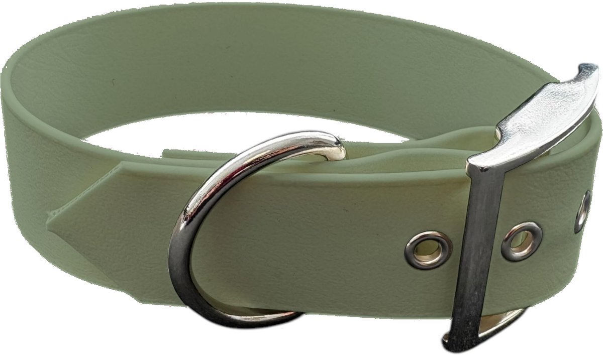 Halsketting grote breedte 45-55 cm - BioThane-materiaal - kleur mintgroen - duurzaam en stijlvol - SnelShoppen