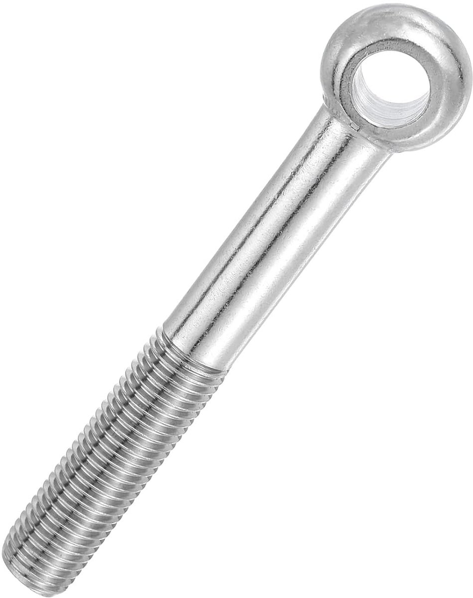 Oogbout M20 x 150 mm schouderzwaai hijsoogbout, vis schroef van roestvrij staal 304, metrische schroefdraad met halve tanden, schuifgat, zilverkleurig