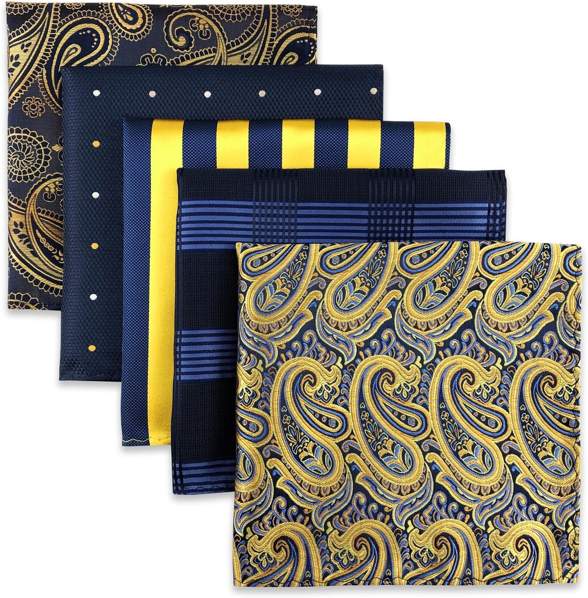 SHLAX&WING 5 stuks geassorteerde heren pochet zakdoeken set Pochetten voor heren