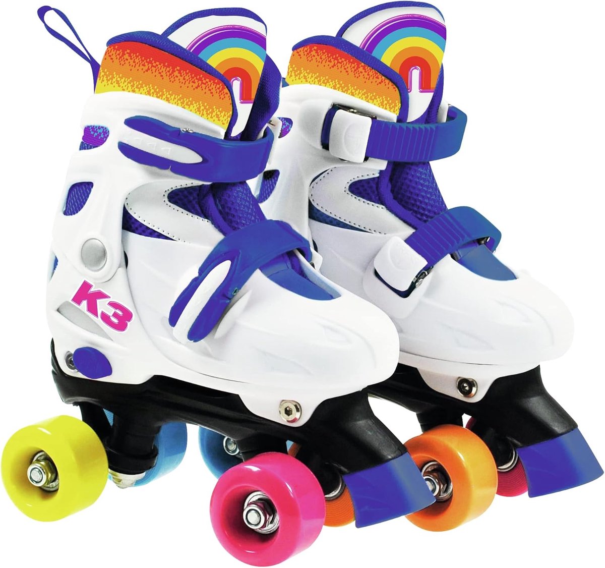 Roller skates verstelbaar 30-33 - Regenboog - Met stopper - Geschikt tot 60 kg - SnelShoppen