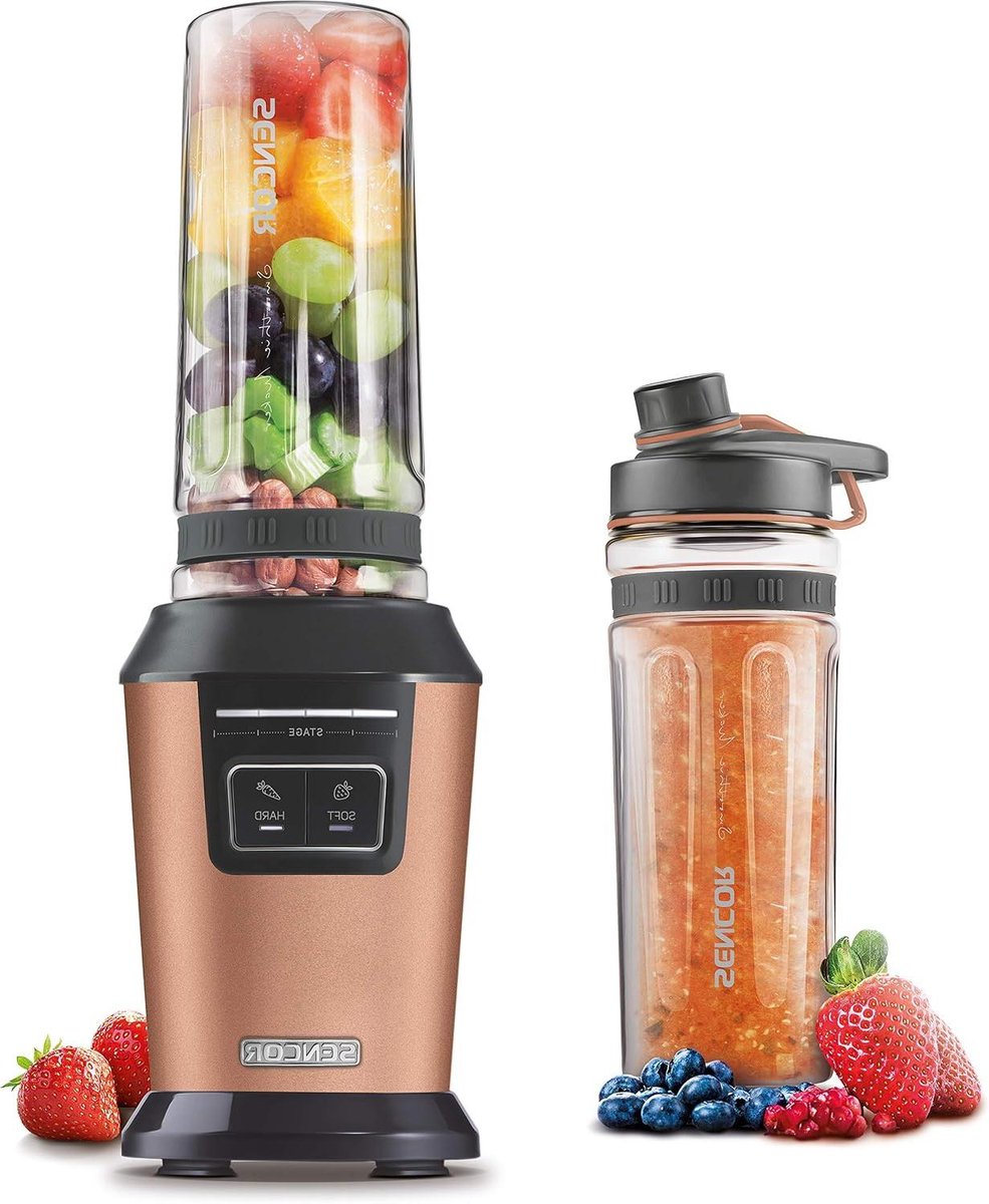 Mini Blender - Smoothie Maker - Gezonde Drankjes Maken - BPA-vrij Tritan Flessen - 06 Liter - Goud